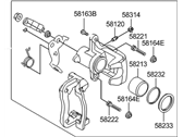 OEM 2013 Hyundai Elantra GT Caliper Kit-Rear Brake, LH - 58310-A5A20