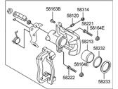 OEM 2013 Hyundai Elantra GT Caliper Kit-Rear Brake, RH - 58311-A5A20