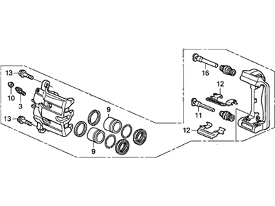 Acura 45018-SJC-A01 Caliper Sub-Assembly, Passenger Side