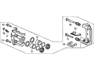 Honda 45018-SJC-A01 Caliper Sub-Assembly, Passenger Side