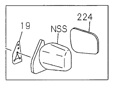 Honda 8-97157-503-7 Mirror Assembly Door-L