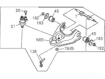 Honda 8-97232-621-1 Arm Upper Control-L