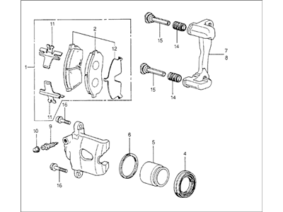 Honda 45210-SB3-674 Caliper Assembly, R (1