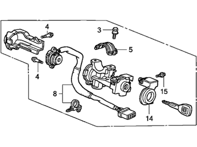 Honda 35100-S84-A13 Lock Assy., Steering
