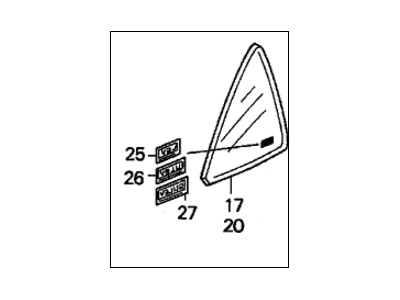 Honda 73455-S4K-J21 Glass, L. RR. Door Quarter (Green) (Asahi)