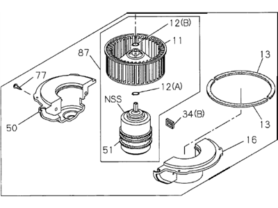 Honda 8-97231-642-0 Motor Assembly Fan Blower