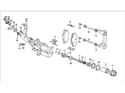 Honda 43210-SE0-937 Caliper Assembly, Right Rear (Nissin)