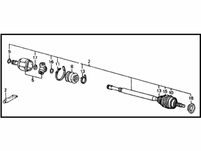 Honda 44011-SE0-921 Driveshaft Set, Driver Side