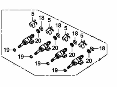 Honda 16010-6B2-305 Injector Set, Fuel