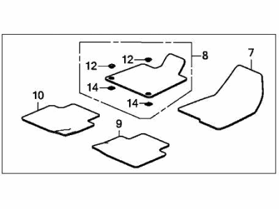 Honda 83600-TVA-A01ZA Mat Set, F*NH900L*