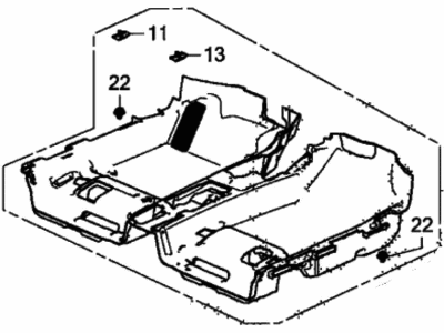 Honda 83301-TVA-A01ZA Carpet Assy., FR. Floor *NH900L* (DEEP BLACK)