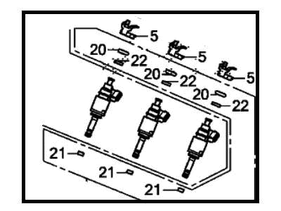 Honda 16010-RLV-315 Injector Set, Fuel