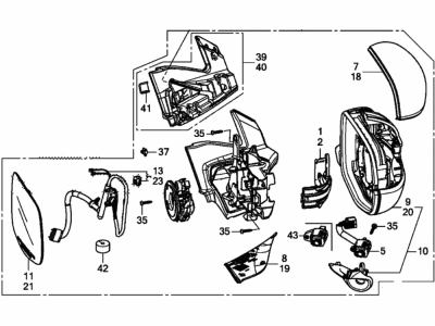 Honda 76250-TG7-A92ZB Mirror, Driver Side Door (Copperhead Red Pearl)