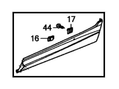 Honda 75333-TG7-A21 GARNISH ASSY., L. RR. DOOR (LOWER)