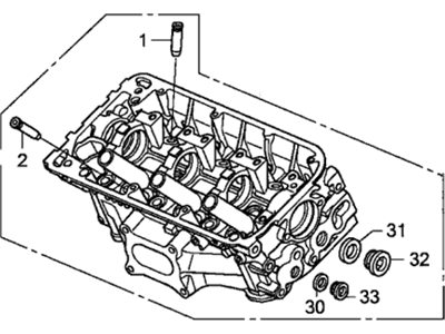 Acura 12300-R70-810 Cylinder Head Assembly, Rear (Dot)