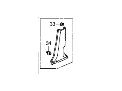Honda 84171-SZA-A01ZA Garnish Assy., L. Center Pillar (Lower) *B167L* (BALTIC BLUE)