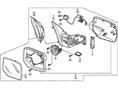Honda 76200-SZA-A33ZG Mirror, Passenger Side Door (Dark Cherry Pearl)