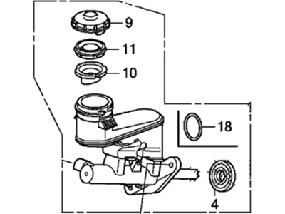 Acura 46100-TK4-A01 Master Cylinder Assembly