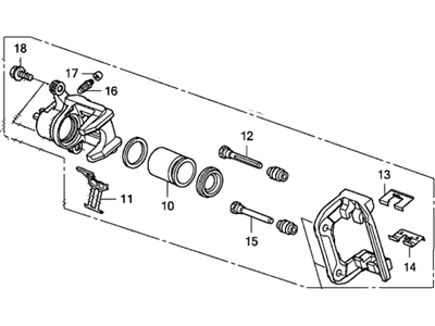 Acura 43019-T0G-A01 Caliper Sub-Assembly, Left Rear
