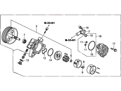 Honda 56100-5J0-315 Pump Assembly, Power Steering (L4) (Coo)