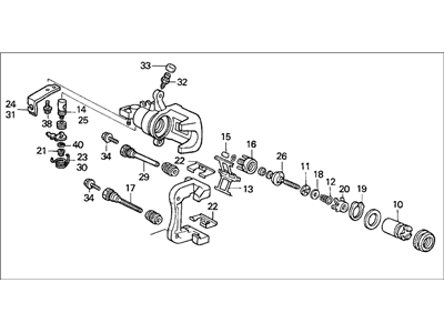 Acura 43018-SDA-A00 Caliper Sub-Assembly, Right Rear