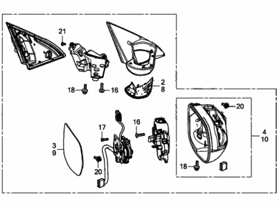 Honda 76208-T7W-A02 MIRROR SET, R