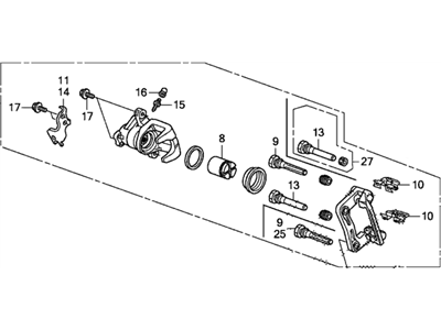 Acura 43019-TA0-A81 Caliper Sub-Assembly, Left Rear