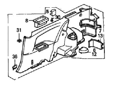 Honda 83780-SH3-A00ZA Lining, L. Side *B68L/B44L* (SLEEK BLUE/PALMY BLUE)