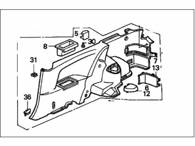 Honda 83730-SH3-A00ZA Lining, R. Side *B68L/B44L* (SLEEK BLUE/PALMY BLUE)