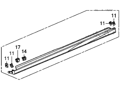 Honda 71800-TK8-A20ZA Garnish, R. *NH533*