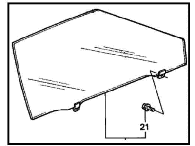 Honda 73350-SE0-A00 Glass Assy., L. Door (Blue)