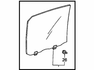 Honda 73400-SE5-A00 Glass Assy., R. RR. Door (Green)
