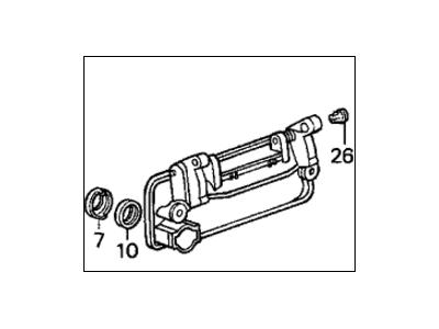 Honda 72180-SE3-024YK Handle Assembly, Driver Side (Outer) (Regency Red Metallic)