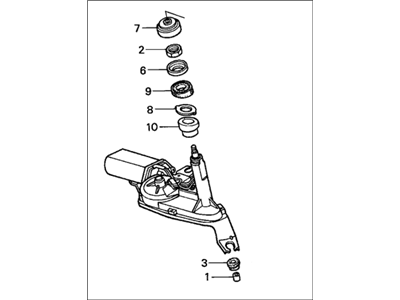 Honda 76700-SE0-A01 Motor Assembly, Rear Windshield Wiper