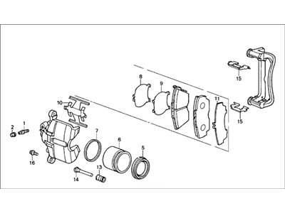 Acura 45210-SD4-672 Caliper Assembly, Passenger Side (17Cl-14Vn) (Nissin)