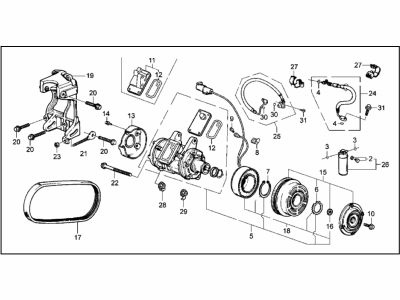 Honda 38020-PJ0-R60 Compressor Sub-Assy. (Denso)
