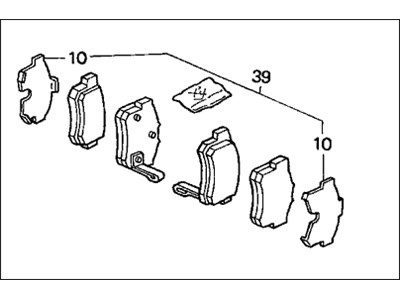 Honda 43022-SY8-A02 Set, Pad Rear (Ad34