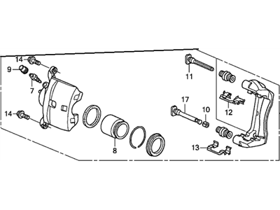 Acura 45018-T2F-A00 Caliper Sub-Assembly, Right Front