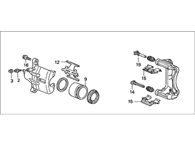 Honda 45019-SS0-A00 Caliper Sub-Assembly, Left Front