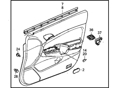 Honda 83552-TA5-A71ZA Lining, L. FR. Door (Lower) *NH167L* (LEA) (GRAPHITE BLACK)