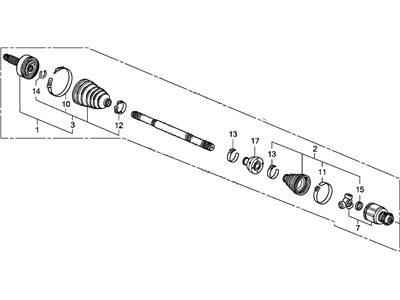 Acura 44305-TA0-A50 Driveshaft Assembly, Passenger Side