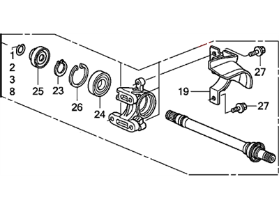 Acura 44500-TA0-A00 Shaft Assembly, Half
