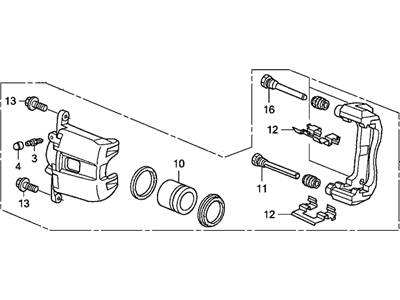 Acura 45019-SEA-J02 Caliper Sub-Assembly, Left Front