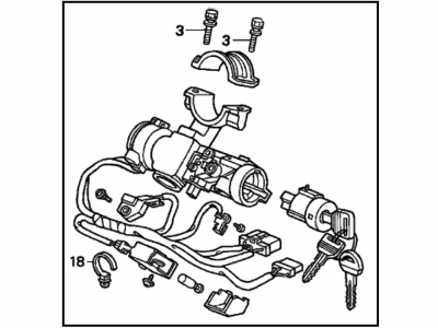 Honda 35010-SR4-A02 Lock Set