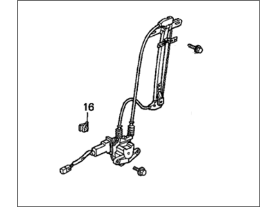 Honda 72710-SR4-J01 Regulator Assembly, Right Rear Door Power