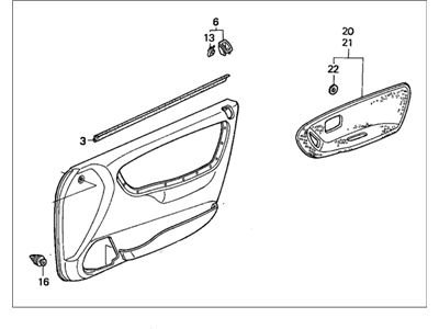 Honda 83583-SR4-A11ZC Lining, L. FR. Door *YR150L* (MYSTIC BROWN)