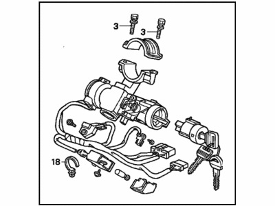 Honda 35100-SR3-A13 Lock Assy., Steering