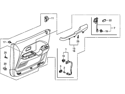 Honda 83500-S9V-A41ZB Lining Assy., R. FR. Door *NH361L* (LEA) (CF GRAY)