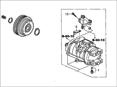 Acura 06388-P8F-505RM Compressor (Reman) (Includes Clutch & Coil)