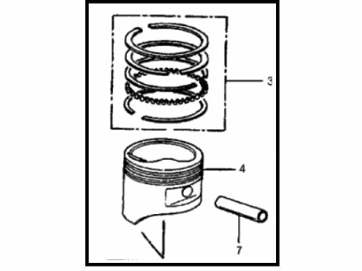 Honda 04151-PE7-305 Piston Kit Std